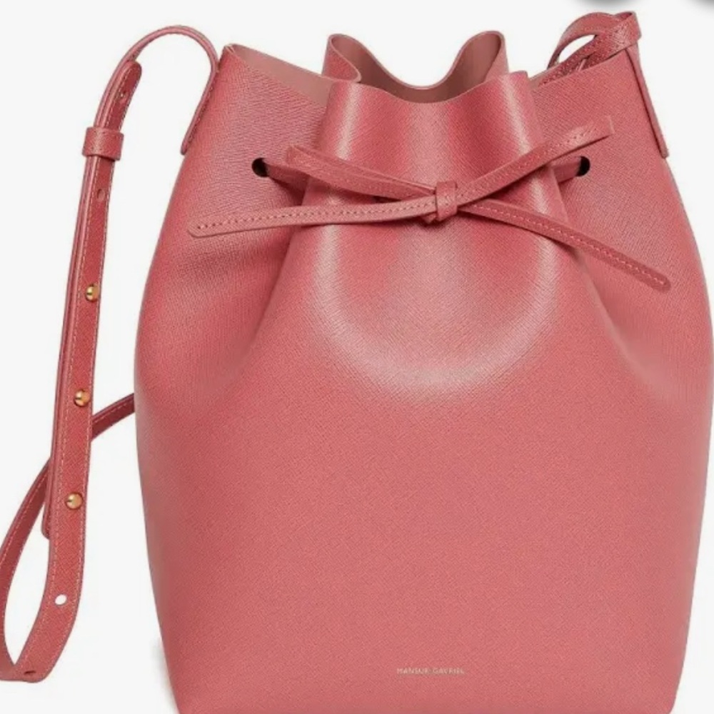 Mansur Gavriel Pink Saffiano Bucket Bag